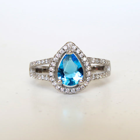 Sterling Silver Duet Teardrop Ring - Sterling Candle