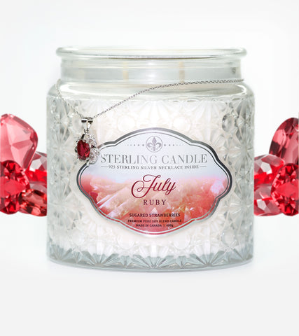 July Birthstone Necklace Candle