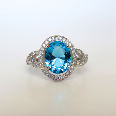 Sterling Silver Duet Halo Ring - Sterling Candle