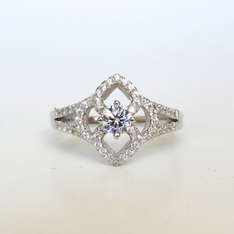 Sterling Silver Four Leaf Clover Ring - Sterling Candle