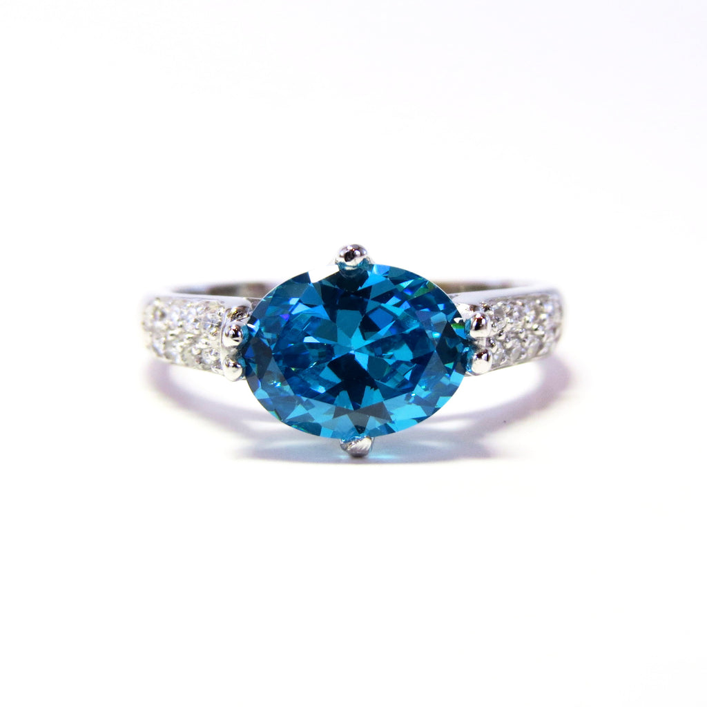 Sterling Silver Blue Alvadora Ring - Sterling Candle