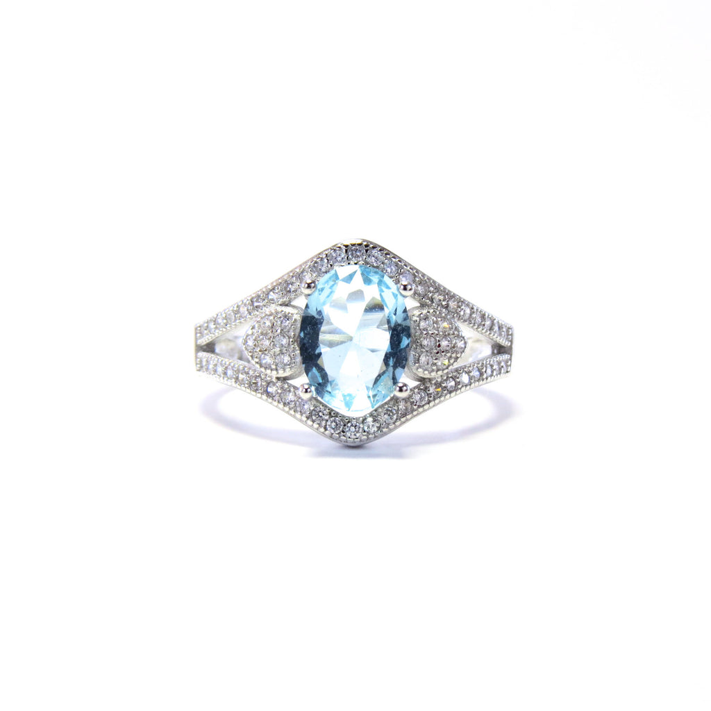 Sterling Silver Blue Anastacia Ring - Sterling Candle