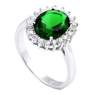 Sterling Silver Green Florencia Ring - Sterling Candle